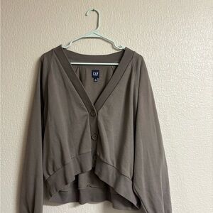 GAP Taupe Button-Up Cardigan